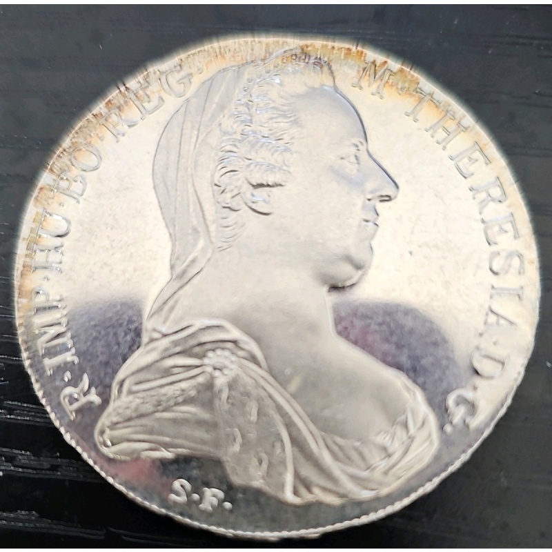 Maria Theresa Thaler Silver Coin Austria 1780 S.F. Mintmark KM#18 1 Thaler