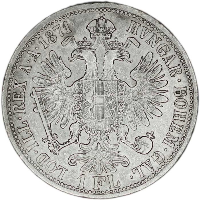 AUSTRIA coin 1 Florin 1871 A VF Very Fine