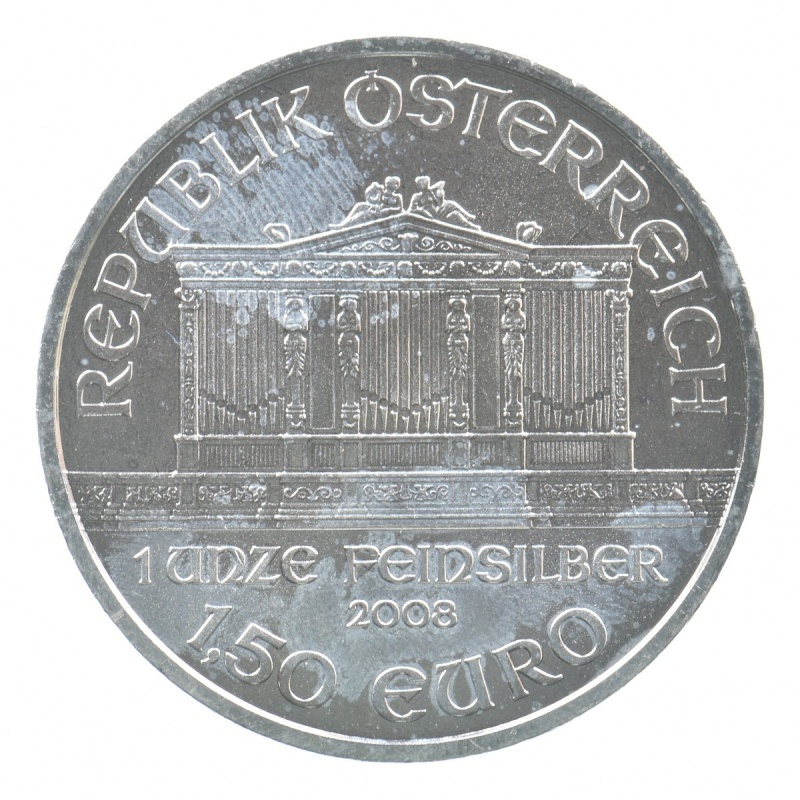 2008 Austria 1 1/2 Euro - 1 Oz. Silver Vienna Philharmonic Coin Collection *807