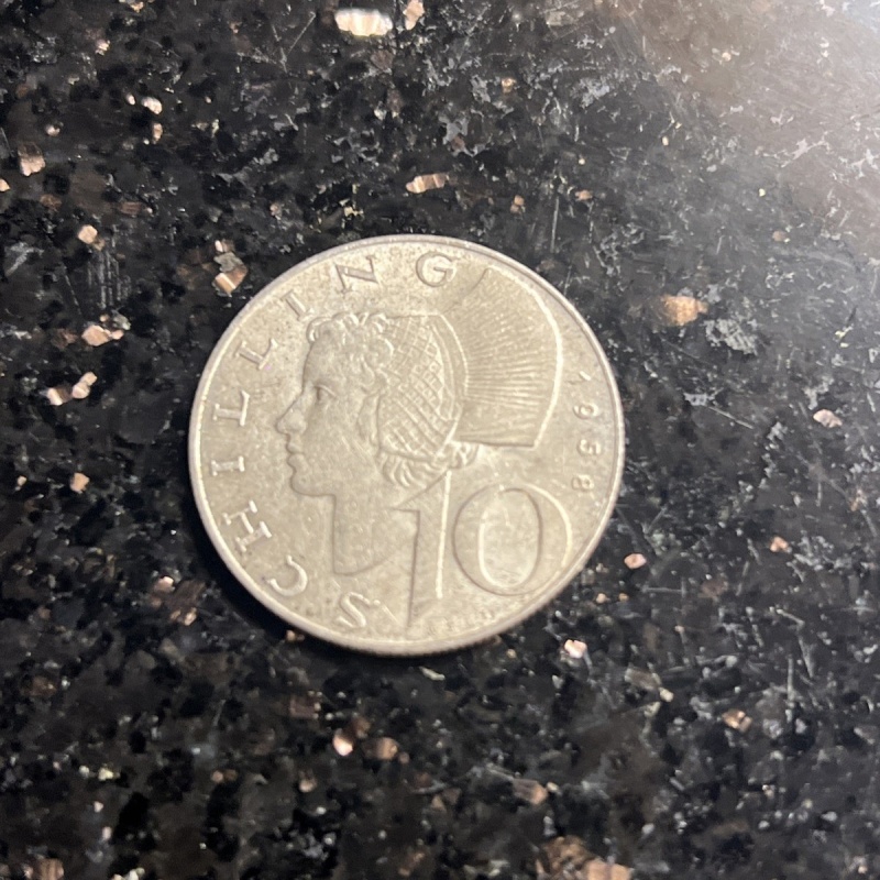 AUSTRIA SILVER 10 SCHILLING COIN 1958