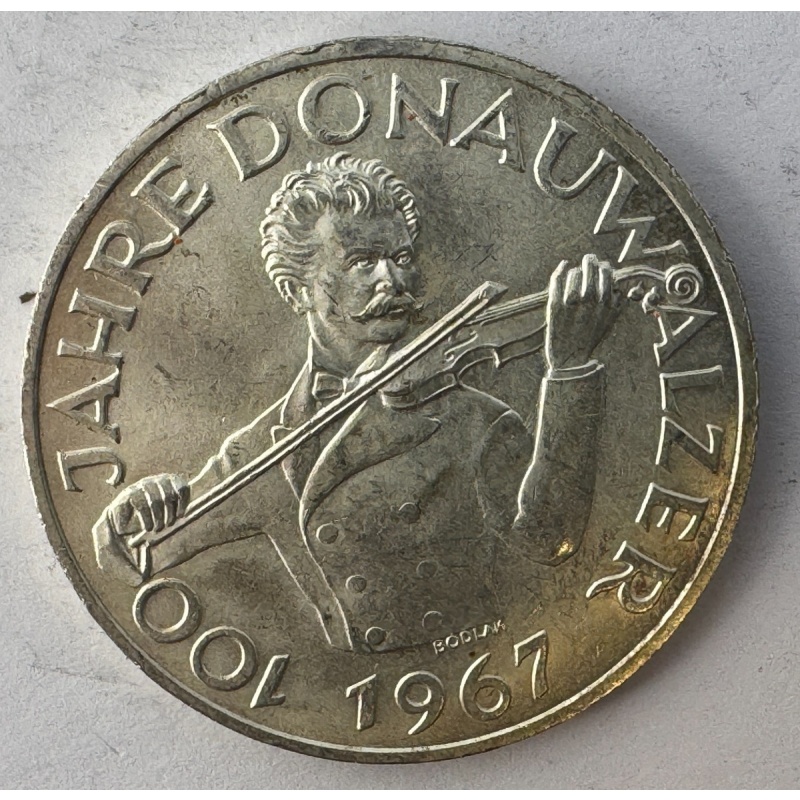 1967 Austria 50 Schilling Silver Coin 100 Years Blue Danube Waltz ????