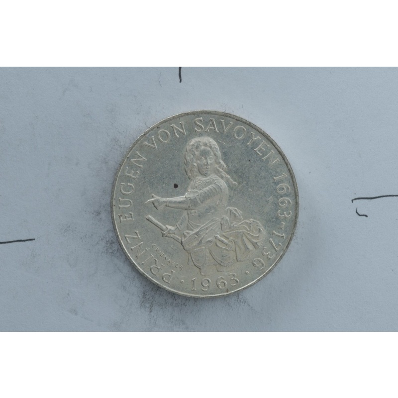 Austria 1963 commemorative silver coin 25 Schilling Prince Eugen vintage