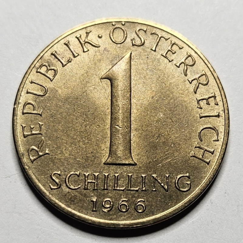 1966 Austria 1 One Schilling - Aluminum Bronze - Austrian - World Coin - Europe