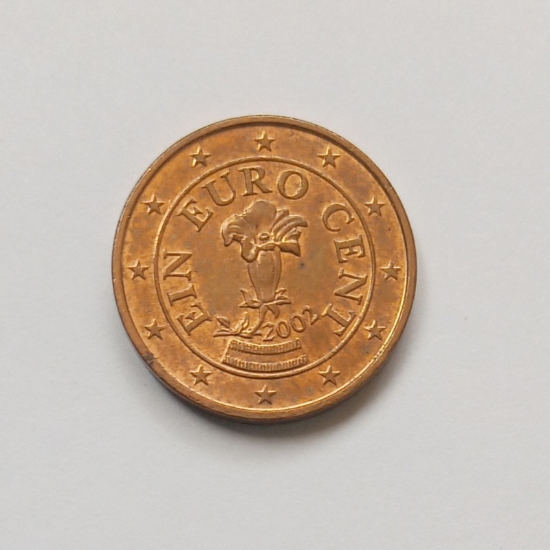 Austria 2001 Euro 1 Cent Alpine Gentian Flower Coin
