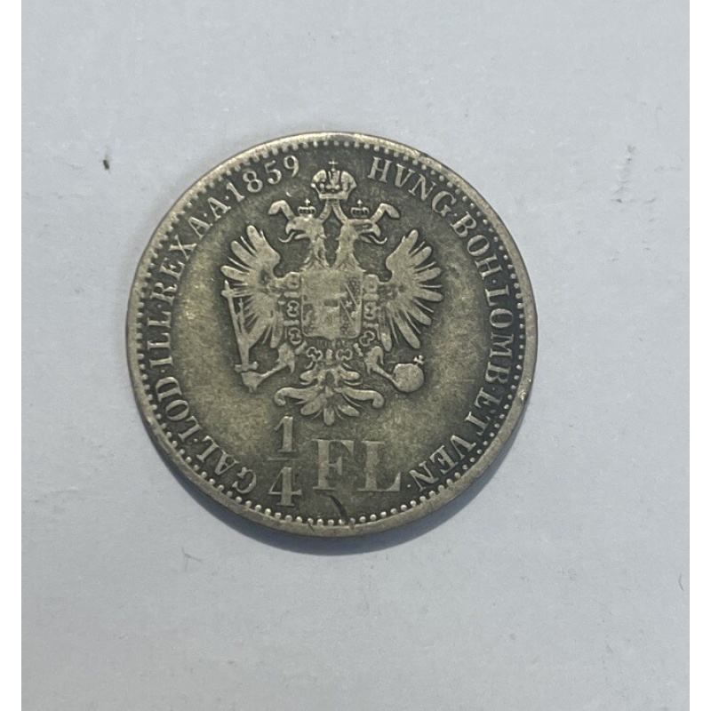Franc Joseph 1 Austria Emperor - 1859  1/4 Florin Coin