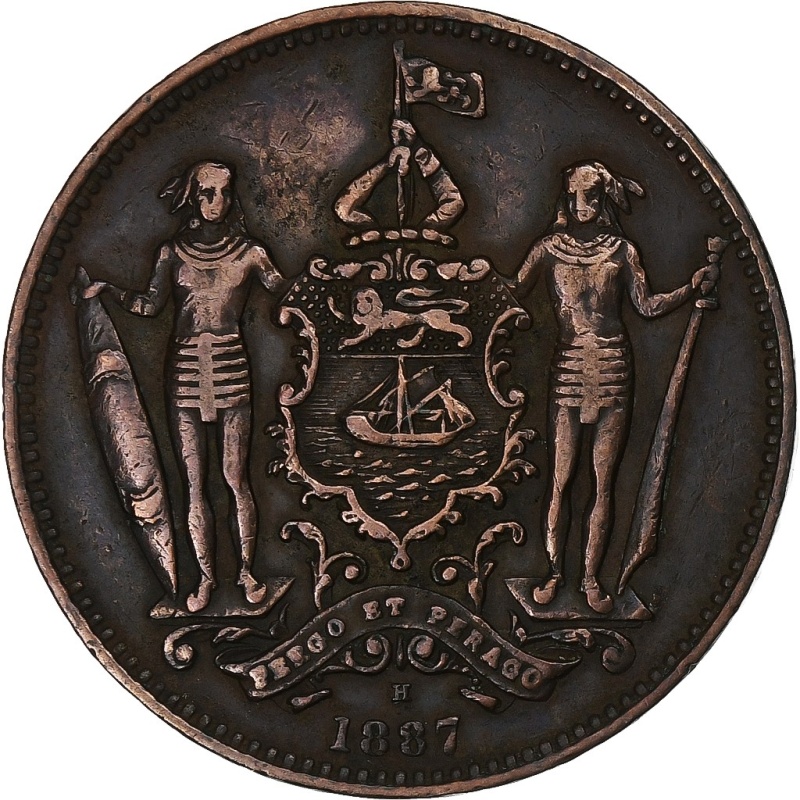 [#1048842] BRITISH NORTH BORNEO, Cent, 1887, Heaton, Bronze, EF, KM:2