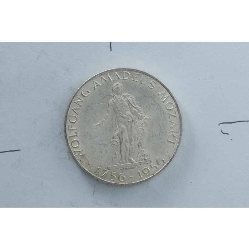 1956 Austria 25 Schilling Mozart Silver Coin Historic Austrian Mint Issue