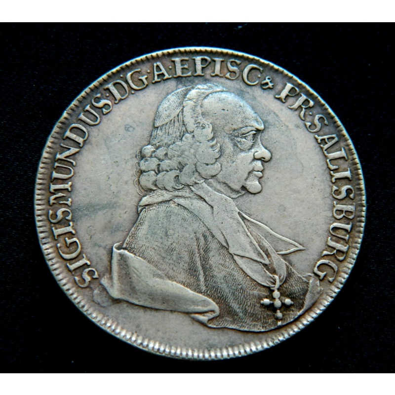 1761 Austria, Salzburg. 1 Thaler - Sigismund von Schrattenbach.KM#?401.1