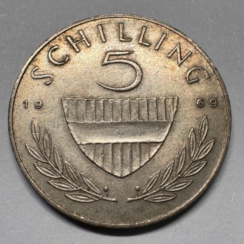 1969 Austria 5 Schillings - Beautiful Coin - #A-061-B