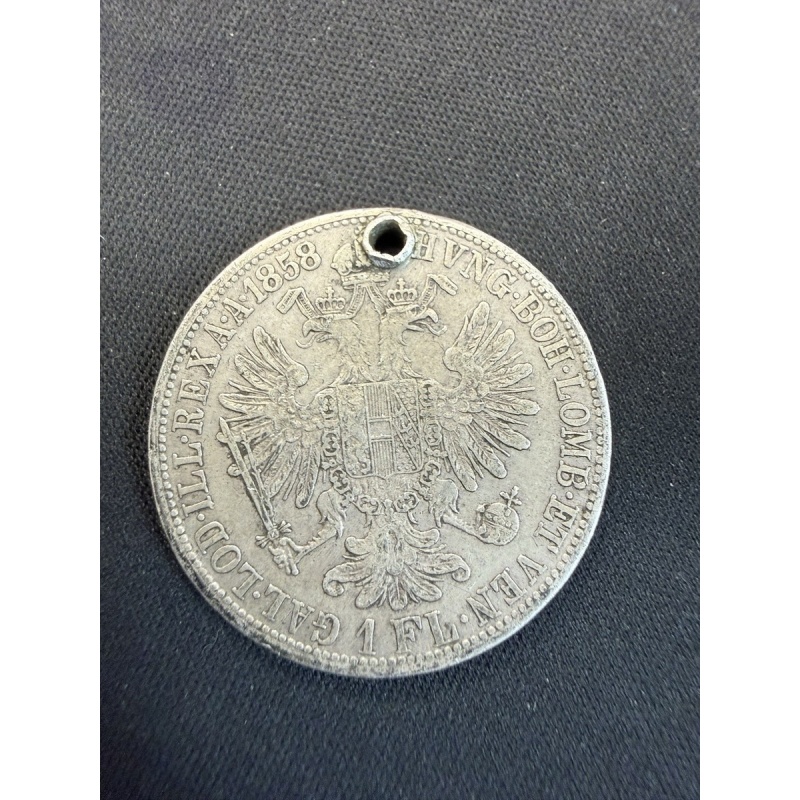 1858 E 1 Florin Austria silver  lot 1758