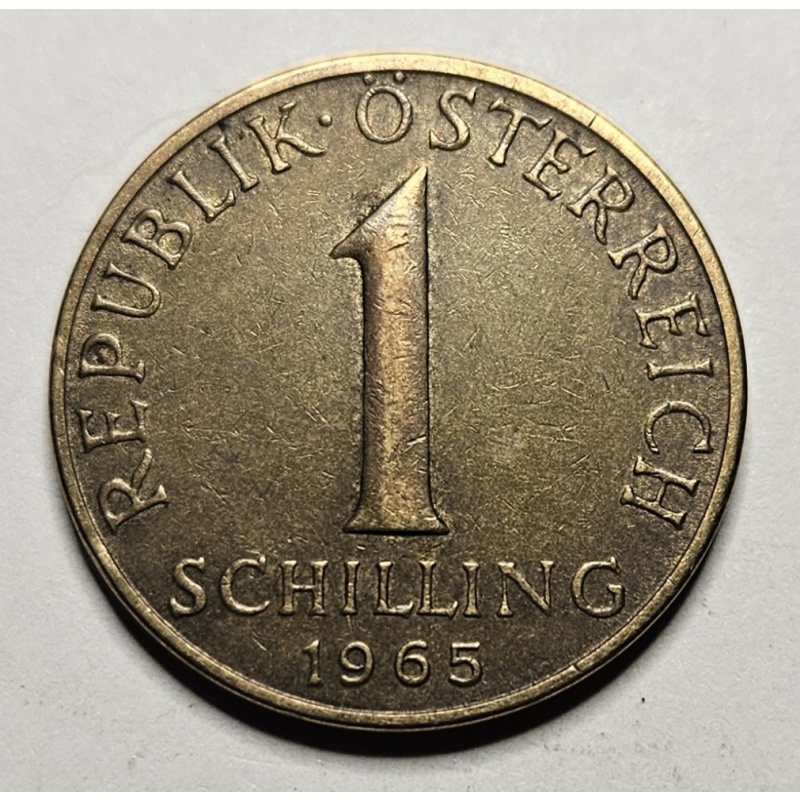 1965 Austria 1 One Schilling - Aluminum Bronze - Austrian - World Coin - Europe
