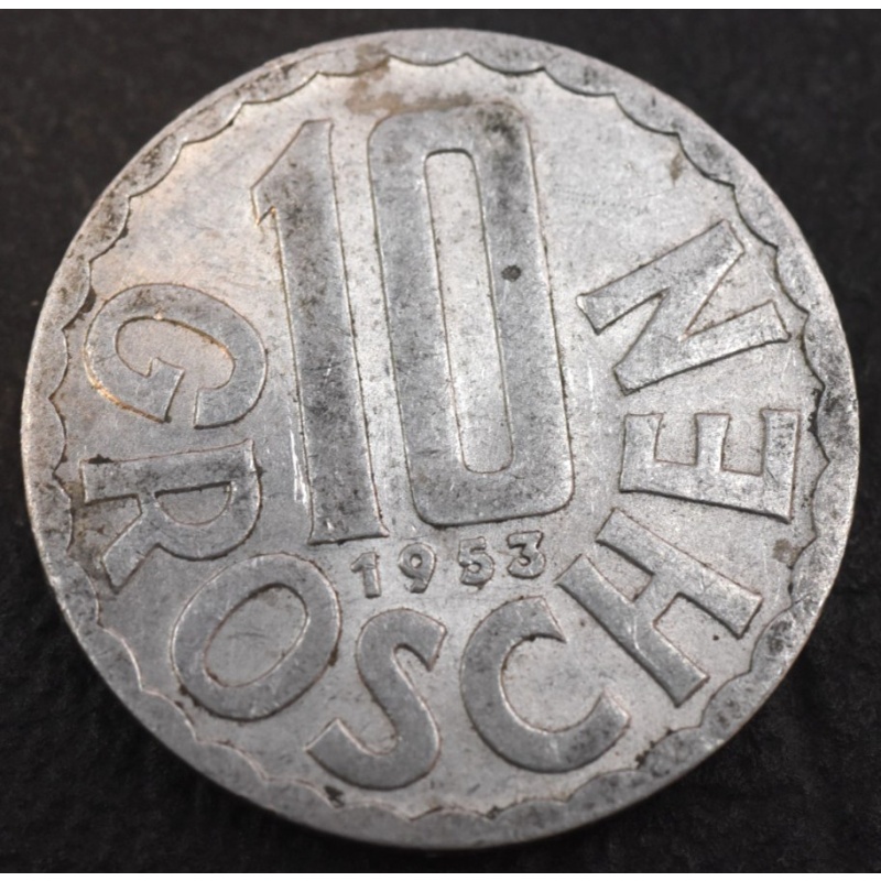 1953  ~ Austrian Coin  ~ 10 Groschen  ~ Austria #0195