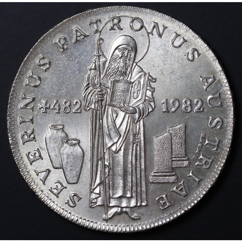 1982 Austria 500 Schilling, Death of St. Severin- Silver  Coin KM#?2956 Unc