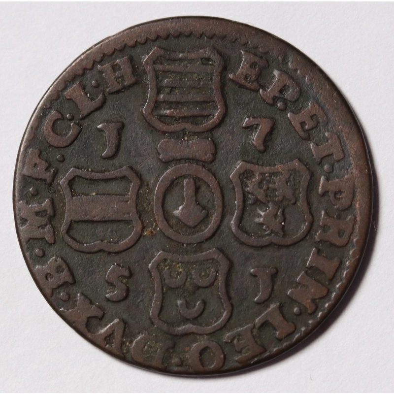 1751 Prince-bishopric of Liege (Belgian States) Liard Coin 	KM#?155