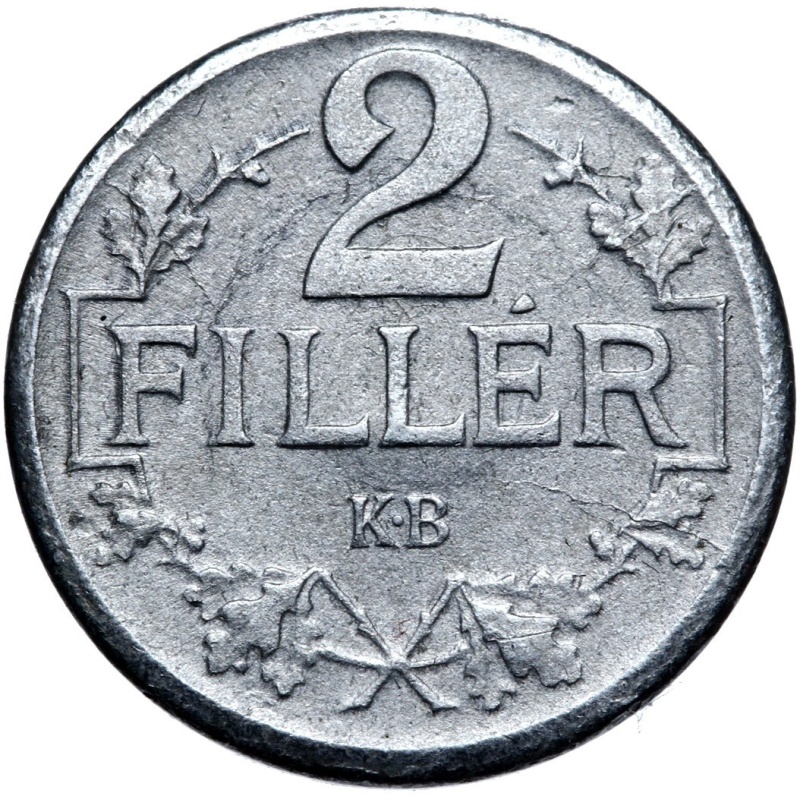 Austria-Hungary-Hungary-Coin-2 Fillers 1918 KB-Iron