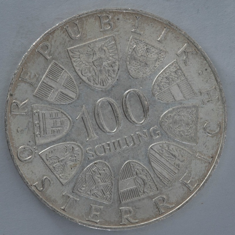 1976 Austria 100 Schilling Innsbruck Winter Olympics silver coin Austrian Mint