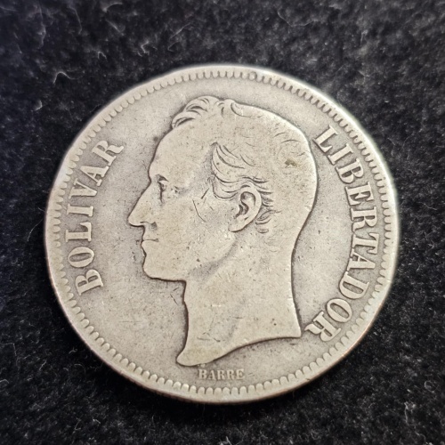 1903 Freemason President Simon Bolivar Venezuela Founder Silver Coin -S92