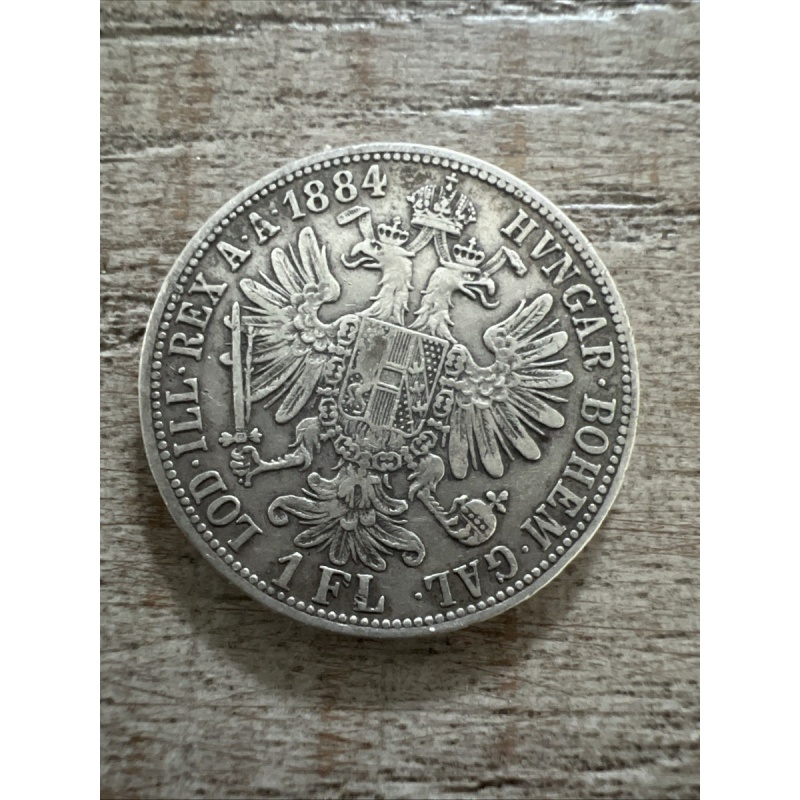 1884 AUSTRIA FRANZ JOSEPH .900 SILVER 1 FLORIN KM# 2222