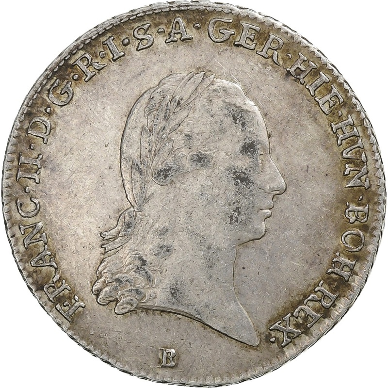 [#136382] Austrian Netherlands, Francis  II, 1/4 Kronenthaler, 1793, Kremnica, S