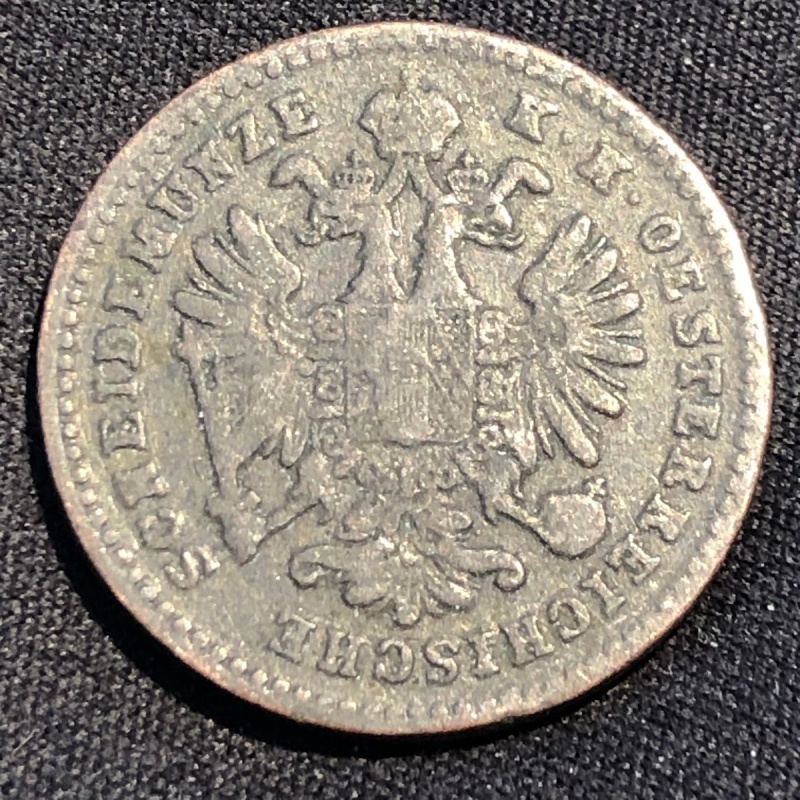 1881 Austria 1 Kreuzer Copper Coin - F (Fine) condition