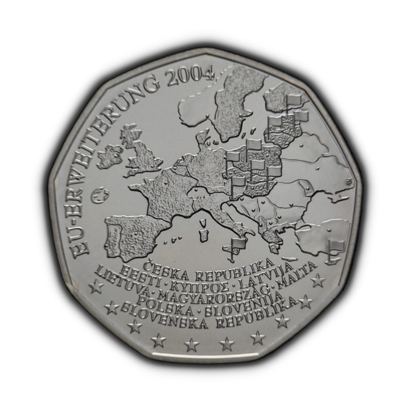AUSTRIA. 2004, 5 Euro, Silver - Enlargement European Union, EU Expansion 1 MD