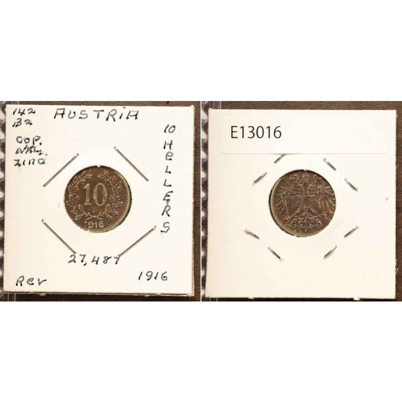 *Asutria Coin, 10 Heller 1916 [E13016]7x1