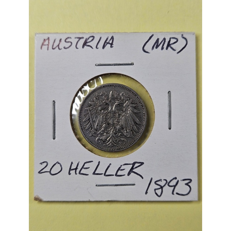 COINS - AUSTRIA - 20 HELLER 1893