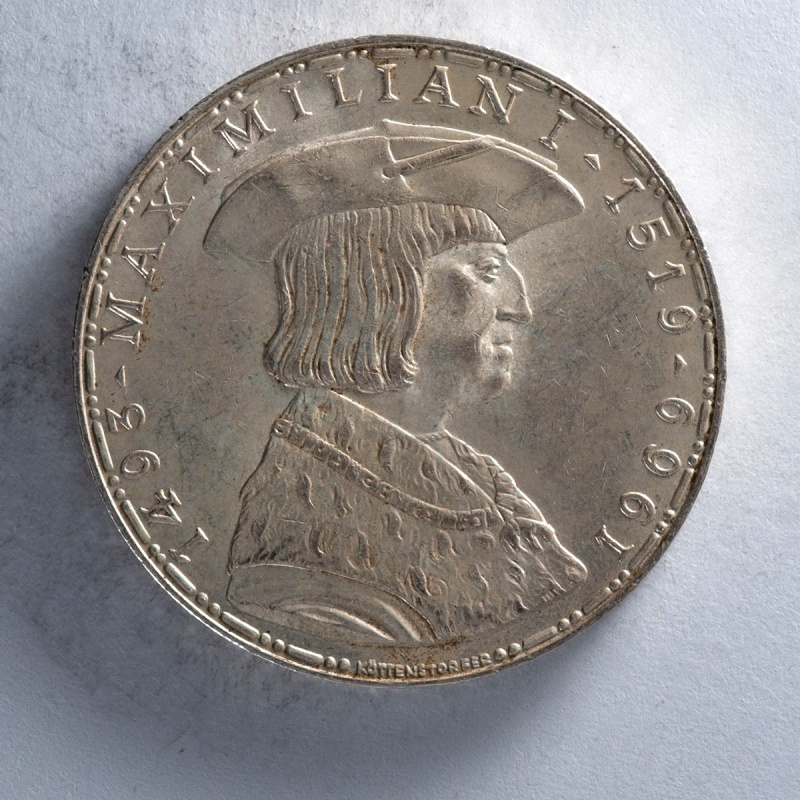1963 Austria 50 Schilling Maximilian I silver coin Austrian historical issue