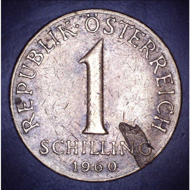Vintage 1960 Austria 1 Schilling Aluminum-Bronze Pre-Euro Coin Edelweiss Flower