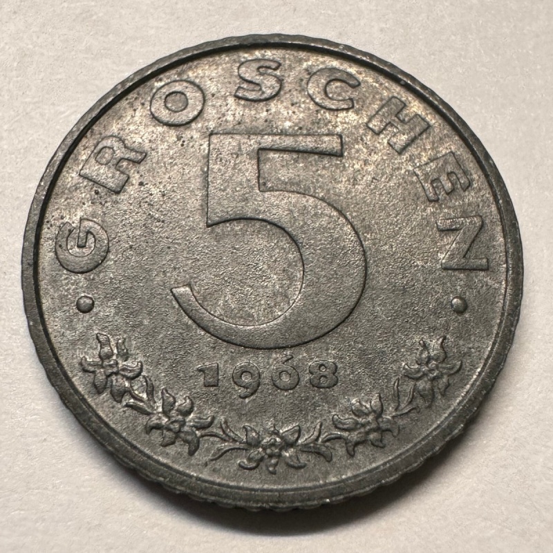 1968 Austria 5 Groschen - Beautiful Coin - #A-060-B