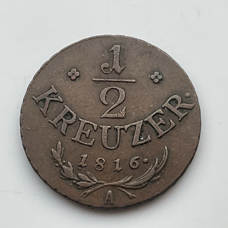 Austria 1/2  Kreuzer 1816 A