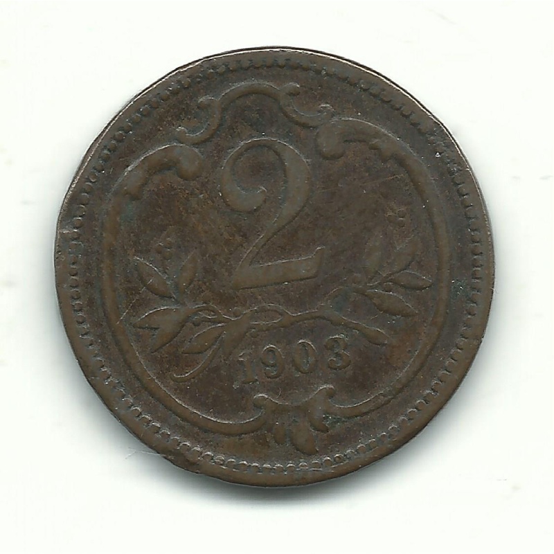 HIGHER GRADE 1903 AUSTRIA 2 HELLER COIN-DEC175