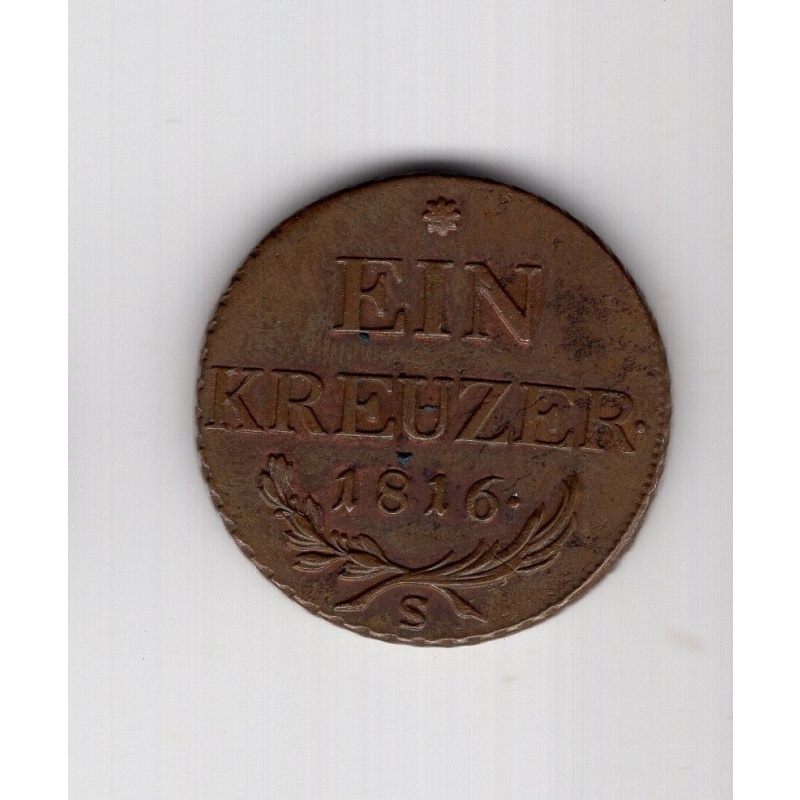 Austria ein kreutzer 1816 S copper coin