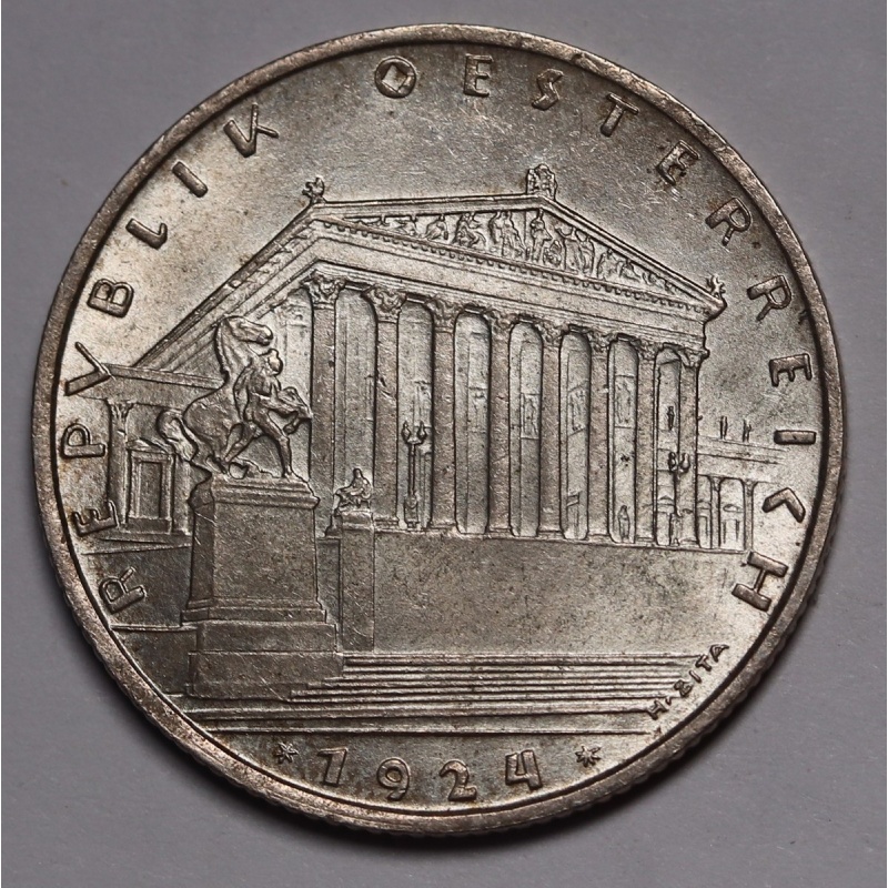 1924 Austria Silver 1 Schilling Coin KM#?2840