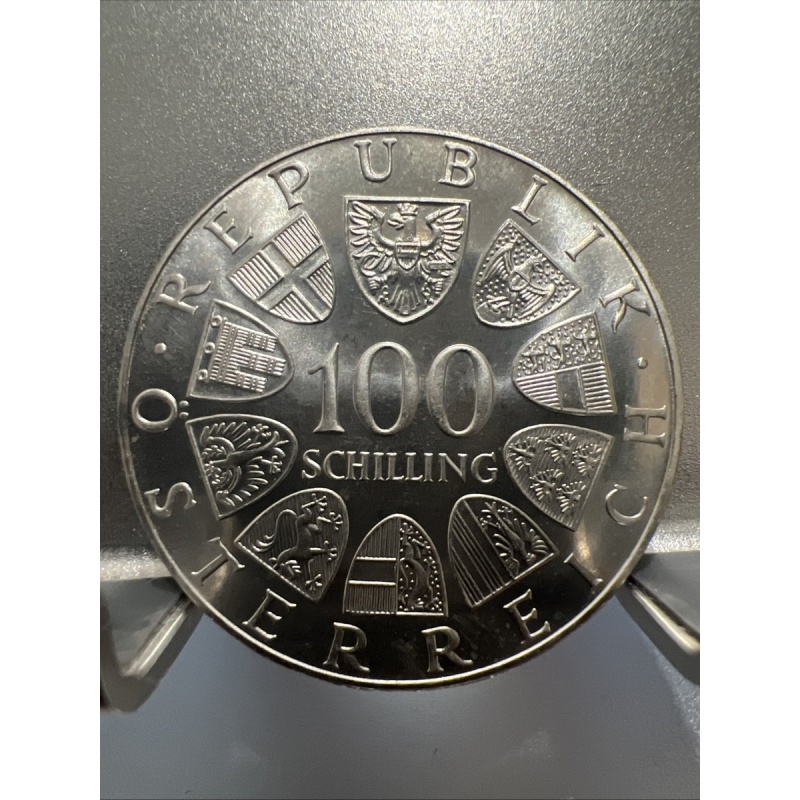 AUSTRIA 1976 100 Schilling Winter Olympics UNC Coin 0.494 Oz Pure Silver