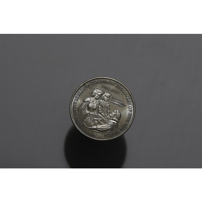 ?? ???? TURKS & CAICOS 5 CROWNS 1991 COLUMBUS AMERICA DISCOVERY B90 #5692