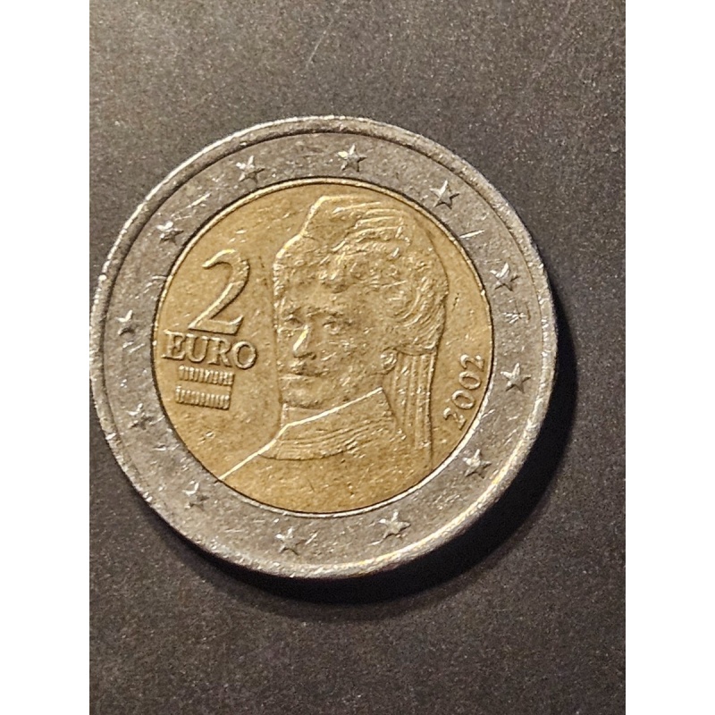 2002 2 Euro Austria. Rare Berthea Von Suttner.