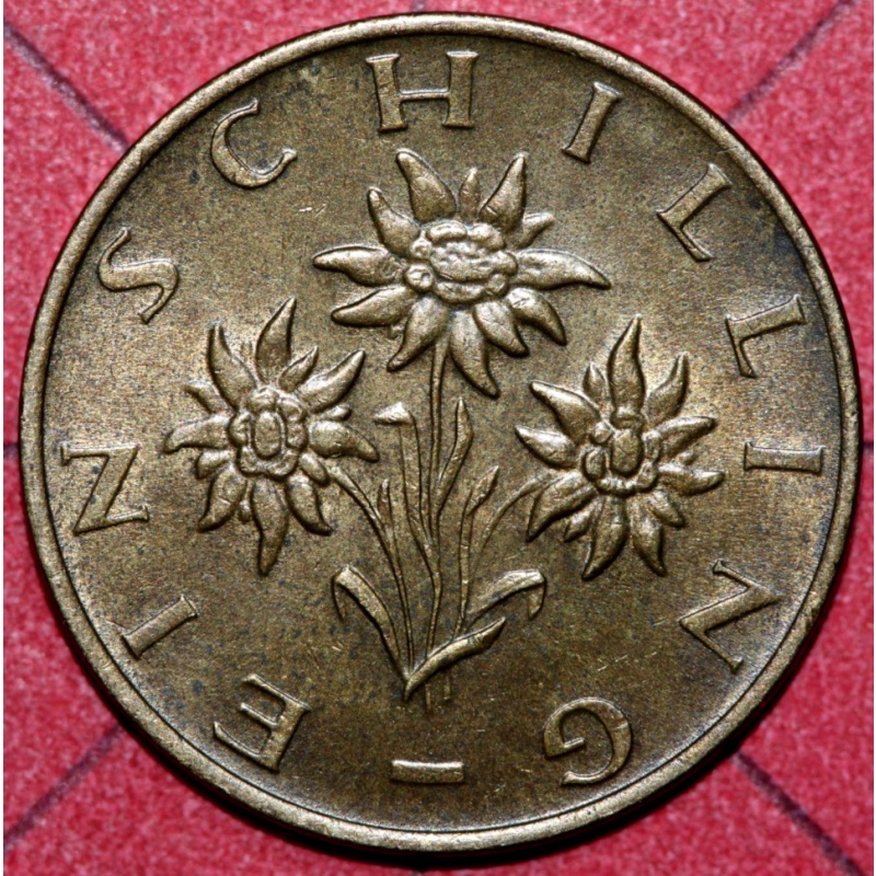 Austria  1980   Schilling, Edelweiss Flower- Foreign Coin 22.5mm