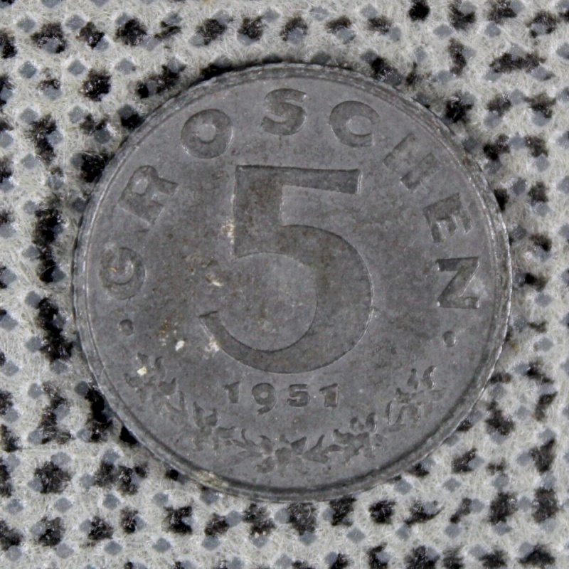 5 Groschen 1951 Austria Eagle Austrian Shield Second Republic Zinc ø 19mm