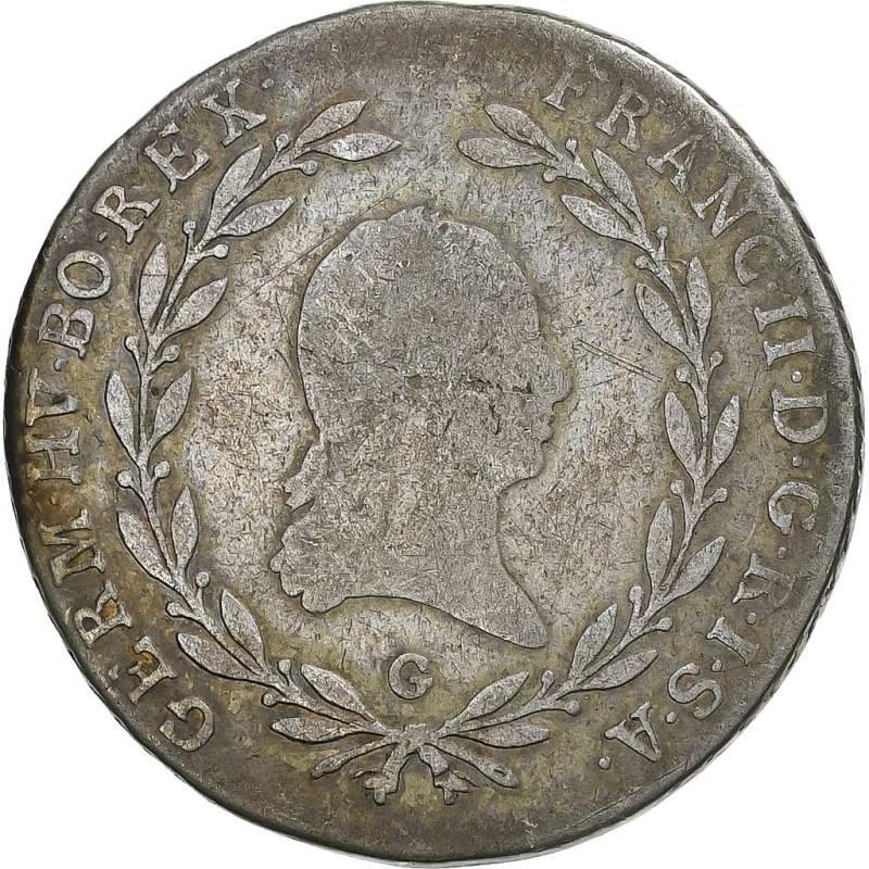 [#135541] Austria, Francis II, 20 Kreuzer, 1804, Baia mare, Silver, VF, KM:2139
