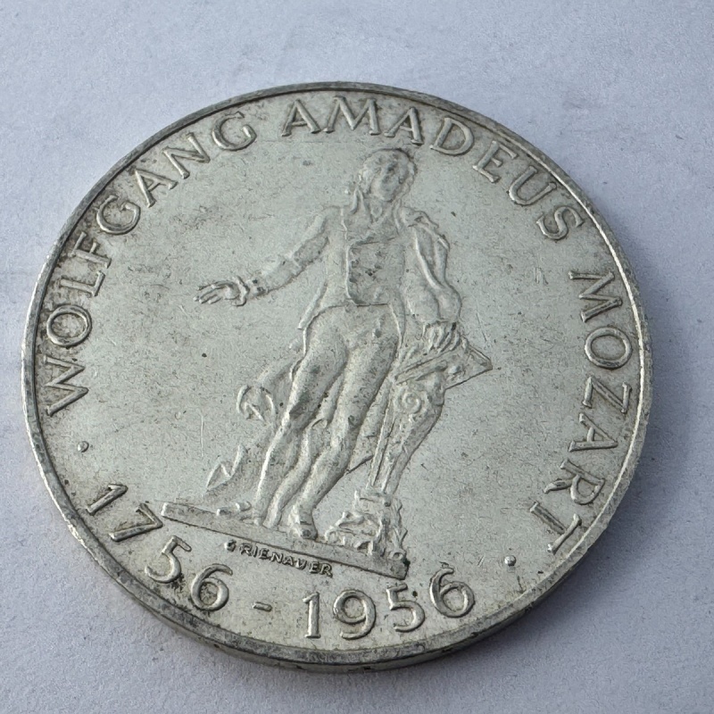 1956 Austria 25 Schilling Wolfgang Amadeus Mozart Silver Coin Austrian Mint