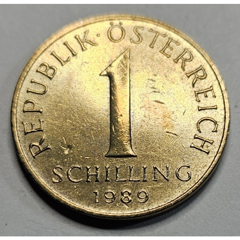 1989 Austria 1 One Schilling - Aluminum Bronze - Austrian - World Coin - Europe