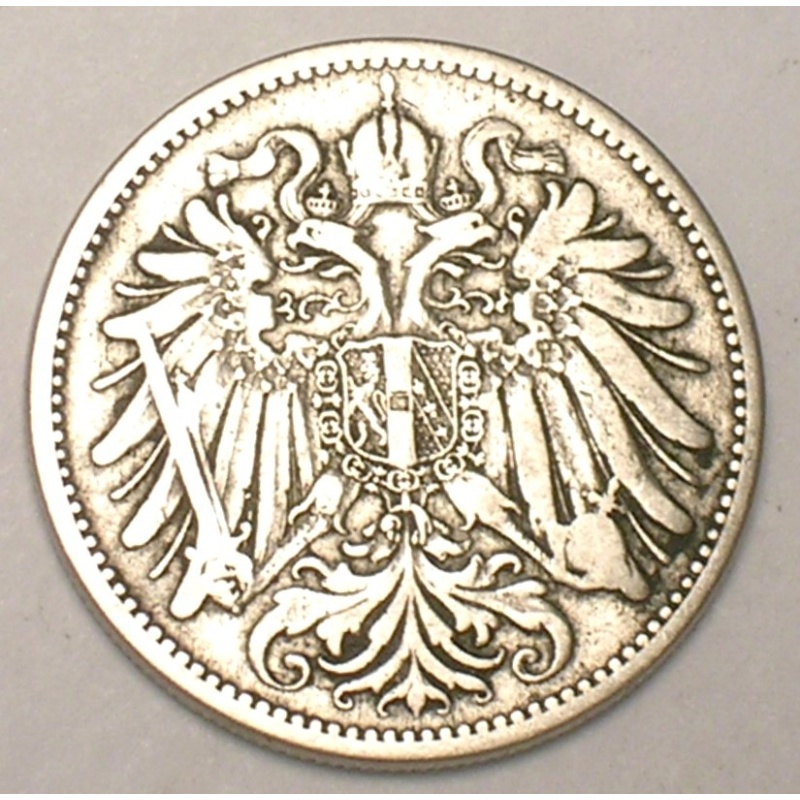 1894 Austria Austrian 20 Heller Double Eagle Coin VF