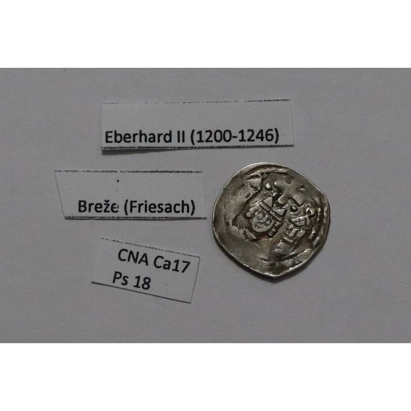 ?? ???? AUSTRIA SALZBURG EBERHARD II (c. 1235) PFENNIG FRIESACH CNA ca17 ps18 B6