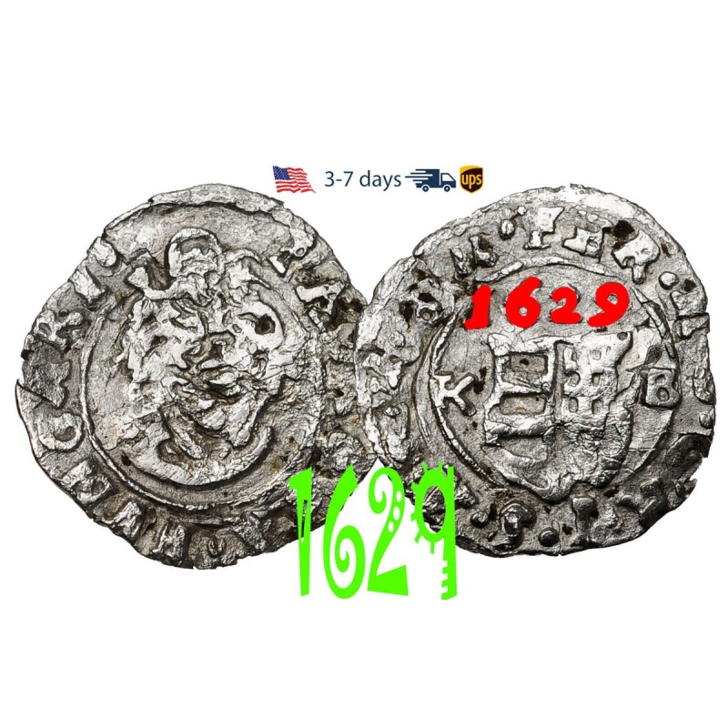 Hungary Denar 1629 Habsburg Dynasty Ferdinand II, Silver Coin #19406