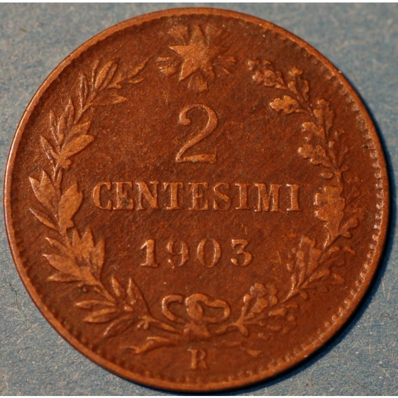 1903 2 Centesimi Italy Vittorio Emanuele III  KM# 38