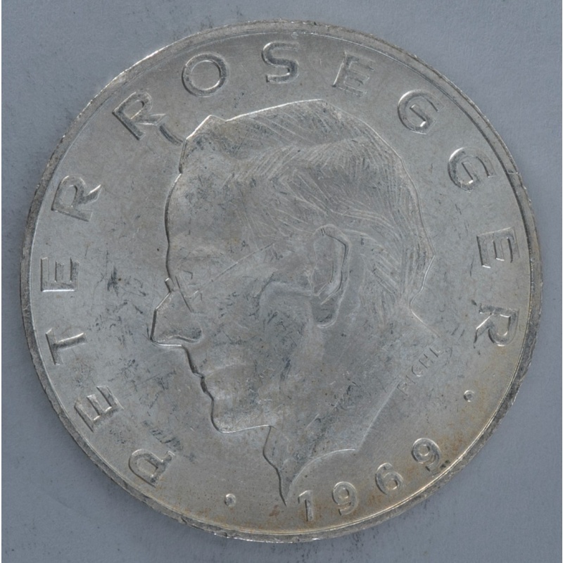 1969 Austria 25 Schilling Peter Rosegger silver coin European silver