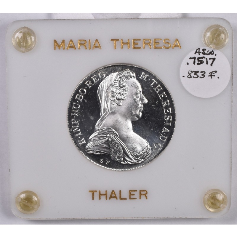 (1780) Maria Theresa Thaler 0.7517 ASW Silver 0.833