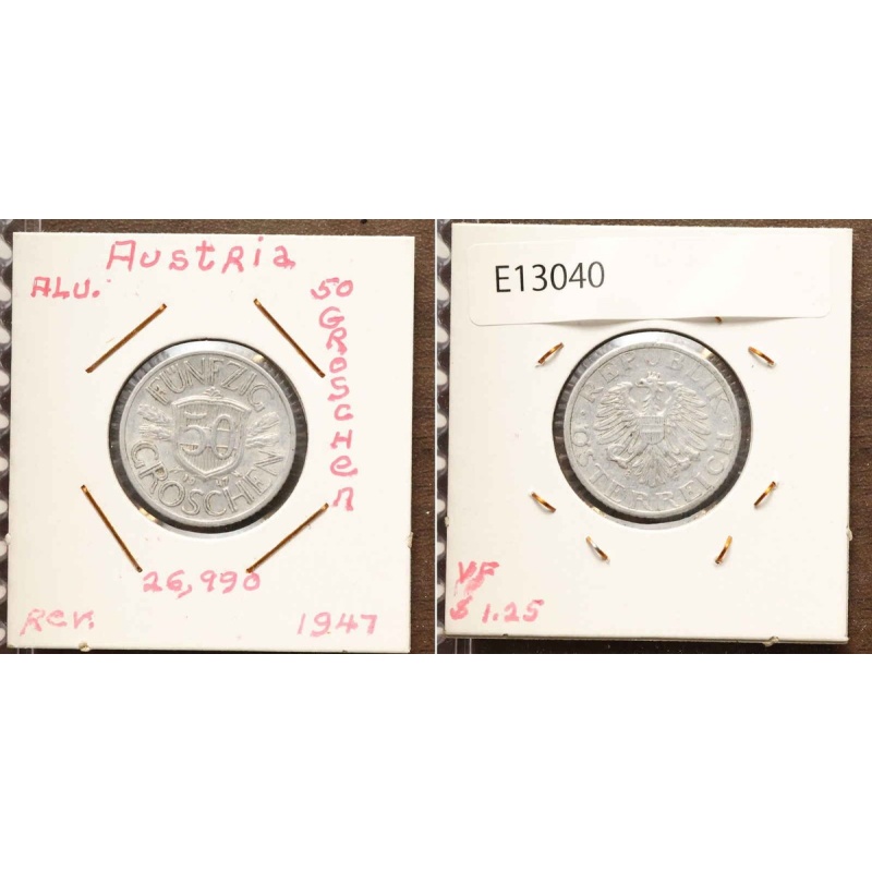 *Asutria Coin, 50 Groschen 1947 [E13040]7x1