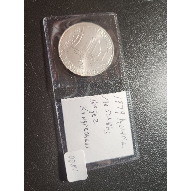 1979 Austria 100 schilling silver coin - Bregenz Kongresshaus #0081